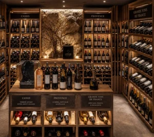 Cave à vin du restaurant L’Encre des Calanques à Cassis sélection vins région PACA