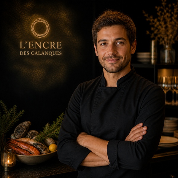 Portrait chef cuisine restaurant L’Encre des Calanques Cassis équipe gastronomique